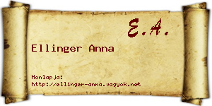 Ellinger Anna névjegykártya