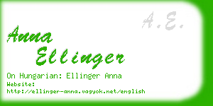 anna ellinger business card
